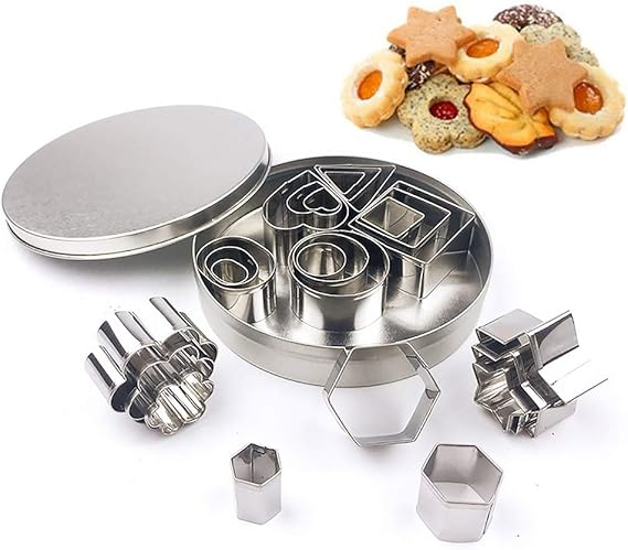 12-piece Stainless Steel Cookie Cutter Set – 4 Assorted Shapes For Baking, Pastry, And Crafts - Image 4